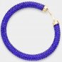 Gold Blue Stone Detail 2.5" Rhinestone Hoop Crystal Pave Round Bling Sparkling