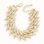 Gold Chunky Spiked Cuban Chain Link Bracelet Metal Thick Bold Crystal Jewelry