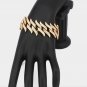 Gold Chunky Spiked Cuban Chain Link Bracelet Metal Thick Bold Crystal Jewelry