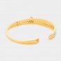 Gold Stainless Steel Metal Zipper Hinged Crystal Bangle Bracelet Statement