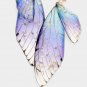 Lucite Blue Purple Dangle 3 Inch Butterfly Wing Earrings Cute Fun Charm Flake