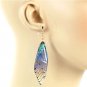 Lucite Blue Purple Dangle 3 Inch Butterfly Wing Earrings Cute Fun Charm Flake