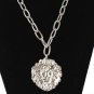 Silver Chain Lion Head Pendant Link Necklace Statement Jewelry
