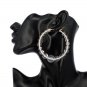 Clear Ball Gold 2.75 Inches Round Hoop Earrings Transparent Fashion Jewelry