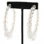 Clear Ball Gold 2.75 Inches Round Hoop Earrings Transparent Fashion Jewelry