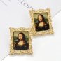Mona Lisa Painting in Frame Colorful Stud Earrings Fashion Statement Jewelry