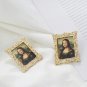 Mona Lisa Painting in Frame Colorful Stud Earrings Fashion Statement Jewelry
