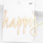 Gold HAPPY Word Pendant Statement Necklace Jewelry