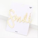 Gold SMILE Word Pendant Statement Necklace Jewelry