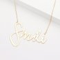 Gold SMILE Word Pendant Statement Necklace Jewelry