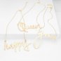 Gold SMILE Word Pendant Statement Necklace Jewelry