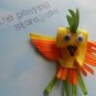 Yellow and orange bird (parakeet) hair clip