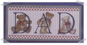 Candamar Designs ~ DAD TEDDY BEARS Cross stitch Kit