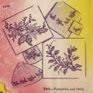 Aunt Marthas Iron Transfer Pattern  - Poinsettia & Holly