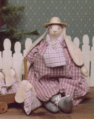 Primitive Chocolate Bunny~&quot;HERSHEY&quot; w/Egg~Pattern #023