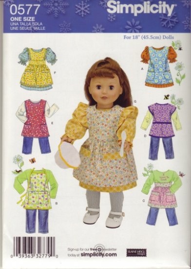 Simplicity #0577 18" Dolls Wardrobe Pattern
