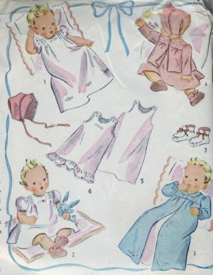 Vintage Simplicity #2342 Infant Layette c.1950