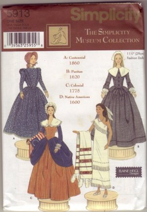 Simplicity #5913 Museum Collection Pattern for Barbie