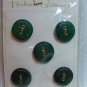 Buttons ~ Vintage 1950's Fashion Buttons Emerald Green