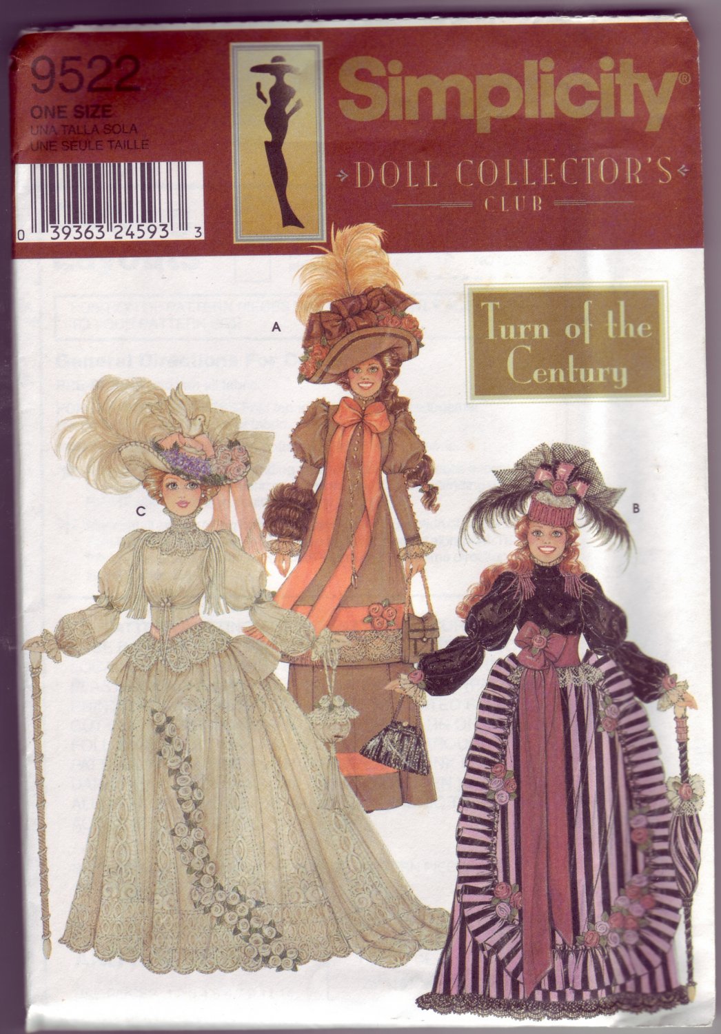 Simplicity #9522 Barbie Turn of the Century Clothing Pattern