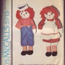 Authentiic Vinrtage McCalls #5713 Raggedy Ann and Andy 1977 Patte