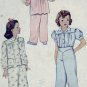 McCall #5156 Little Girl's Sz 2 Pajamas Pattern c. 1943