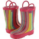 Pluie Pluie Rainboots- Pink Stripe Size 6