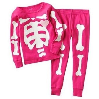 Carter's Skeleton Bones Snug Fit Cotton Pajamas - Pink