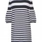 Rare Editions Black and White Stripe Dress with Bell Sleeves Size 14