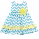 Rare Editions Turquoise Chevron Dress- 24 months
