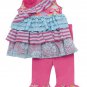 Rare Editions Fuschia and Aqua 2 piece set- 24 months
