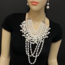 white pearl long necklace