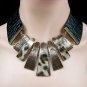 chunky leather /leopard choker necklace