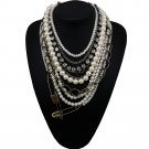 chunky multistand white pearl necklace