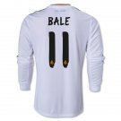 Men's 2013/14 Real Madrid Gareth Bale 11 Home Long Sleeve Soccer Jersey