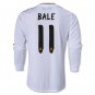 Men's 2013/14 Real Madrid Gareth Bale 11 Home Long Sleeve Soccer Jersey