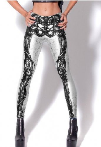 Sexy skeleton print tight leggings