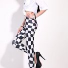 Sexy black and white squares tight leggings