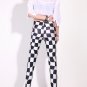 Sexy black and white squares tight leggings