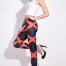 Sexy colorful cross line tight leggings