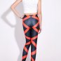 Sexy colorful cross line tight leggings