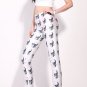 Sexy black and white skulls print tight leggings