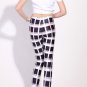 Sexy black and white squares print tight leggings