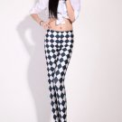 Sexy black and white squares tight leggings