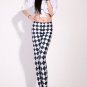 Sexy black and white squares tight leggings