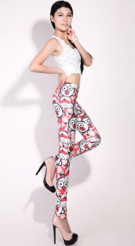 Sexy colorful cartoon print tight leggings