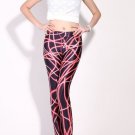 Sexy colorful lines print tight leggings