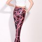Sexy colorful lines print tight leggings