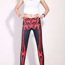 Sexy colorful black skeleton print tight leggings