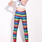 Sexy colorful stripes tight leggings